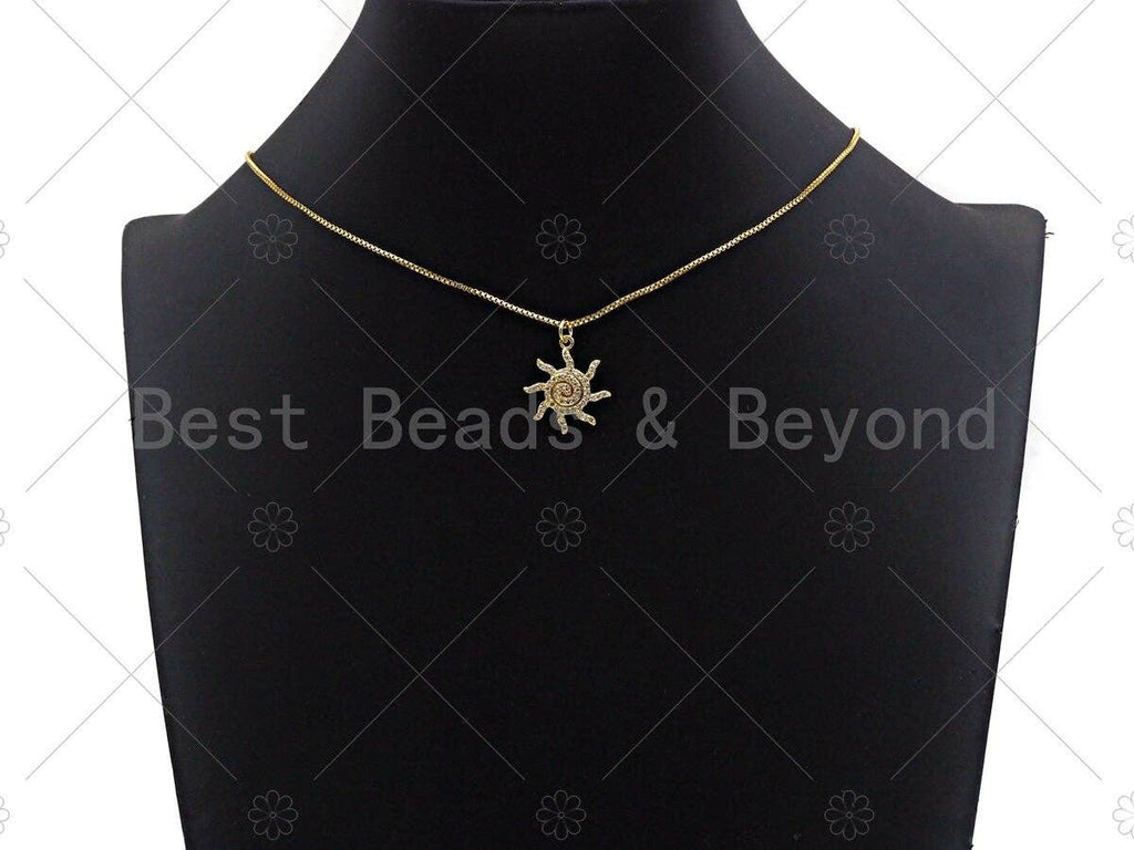 CZ Micro Pave Sunflower Shape Pendant,Cubic Zirconia Swirl Flower Charm, Gold/Silver Tone,19x21mm,sku#L351