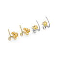 Gold Silver Citrine Star Ear Wrap Ear Climber Earrings, Sku#Y857