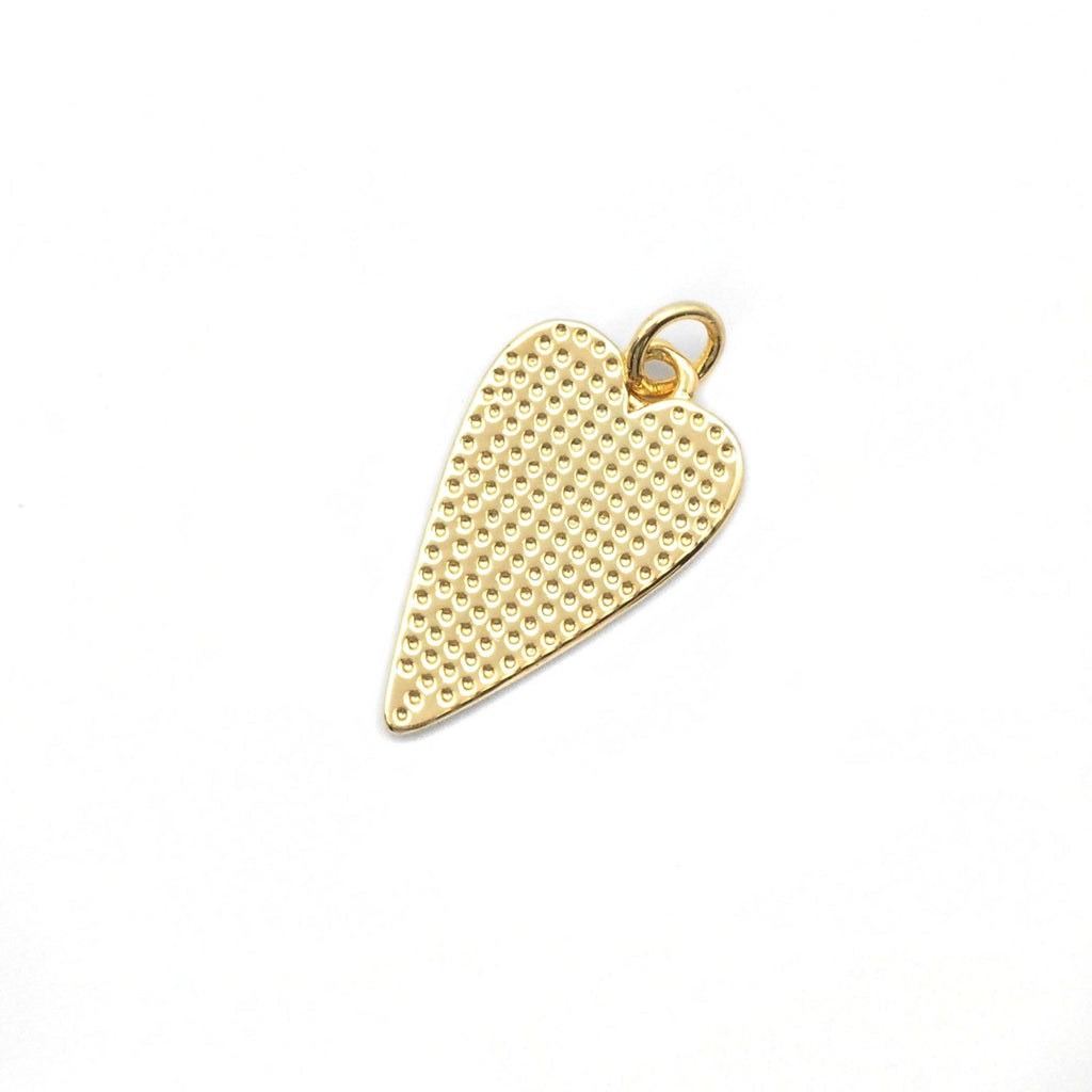 Gold Mother of Pearl Heart Charm, Sku#LK820