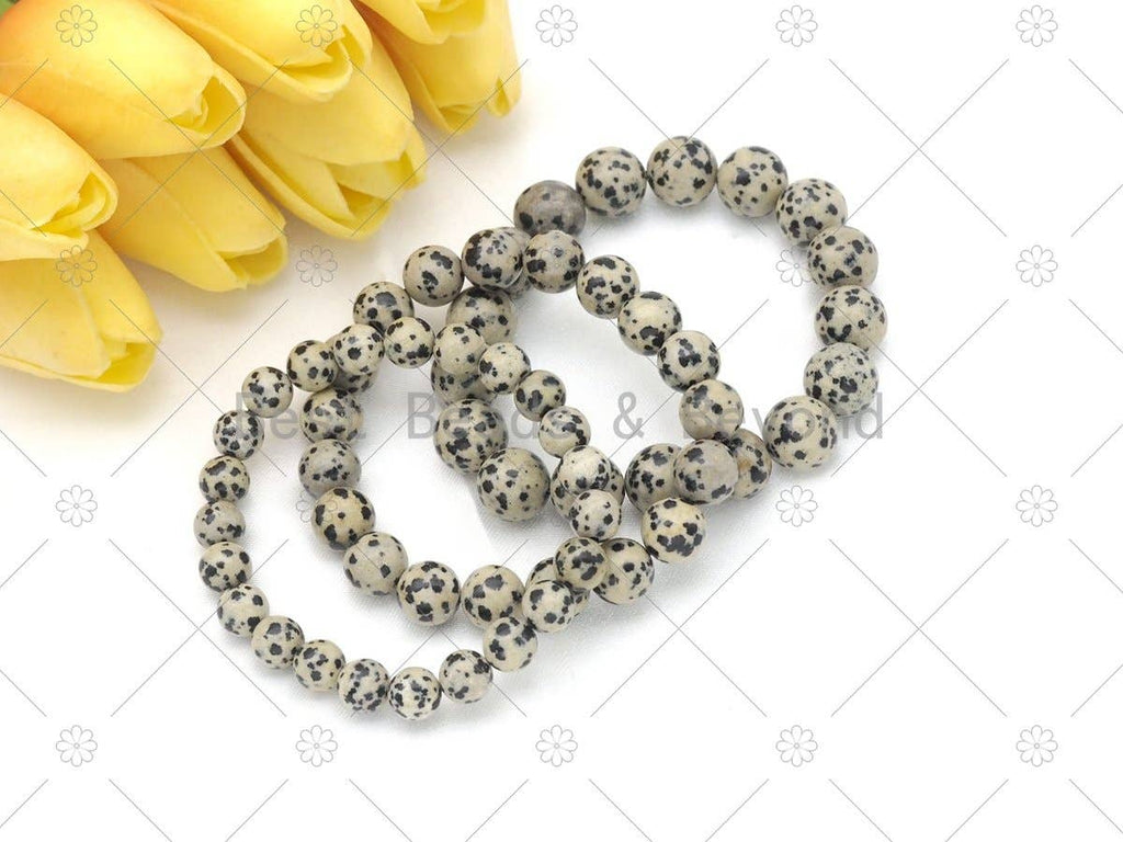 Dalmation Jasper Stretchy Bracelet, Sku#EF83