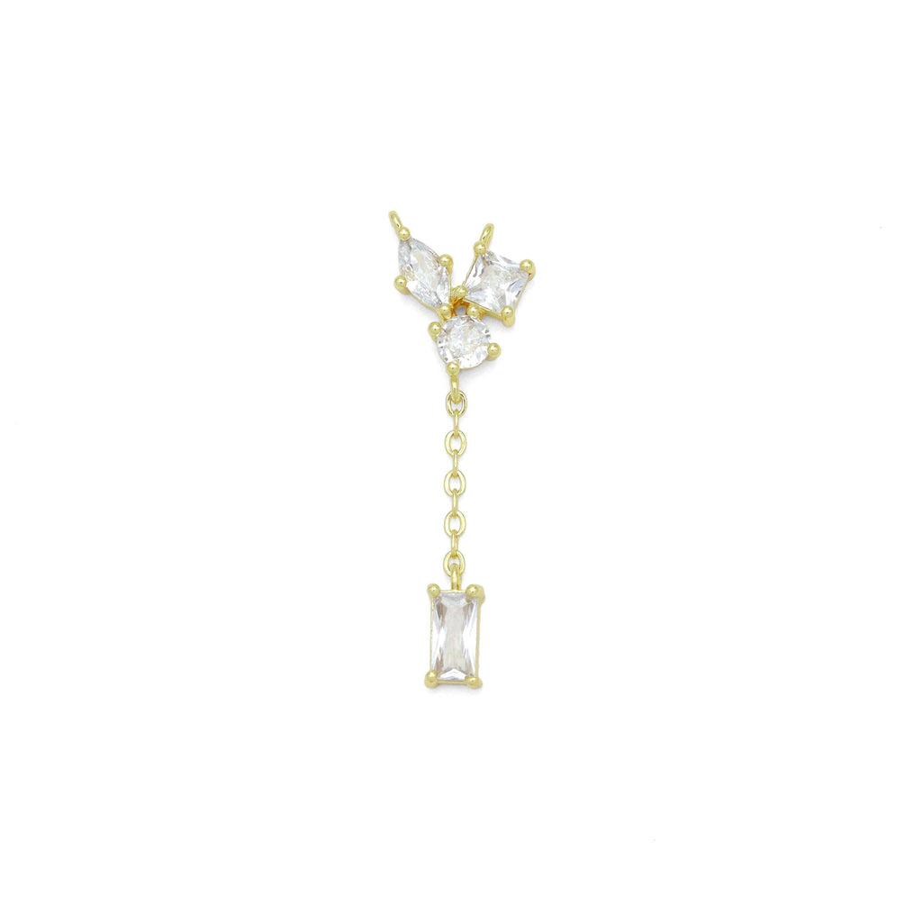 CZ Oval Square Round Rectangle Connector Charm Pendant, Sku#LK1091