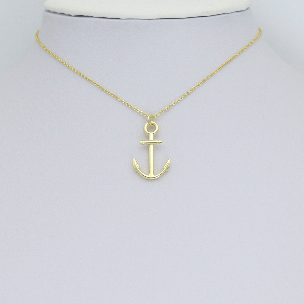 Gold Anchor Charm Pendant, Sku#LK1151