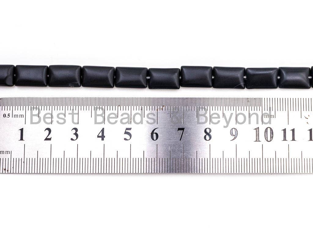 Quality Matte Black Onyx Rectangluar Beads, 8x12mm/10x14mm Gemstones Beads, Loose Rectangle Black Onyx Beads,15.5" Full Strand, SKU#Q36