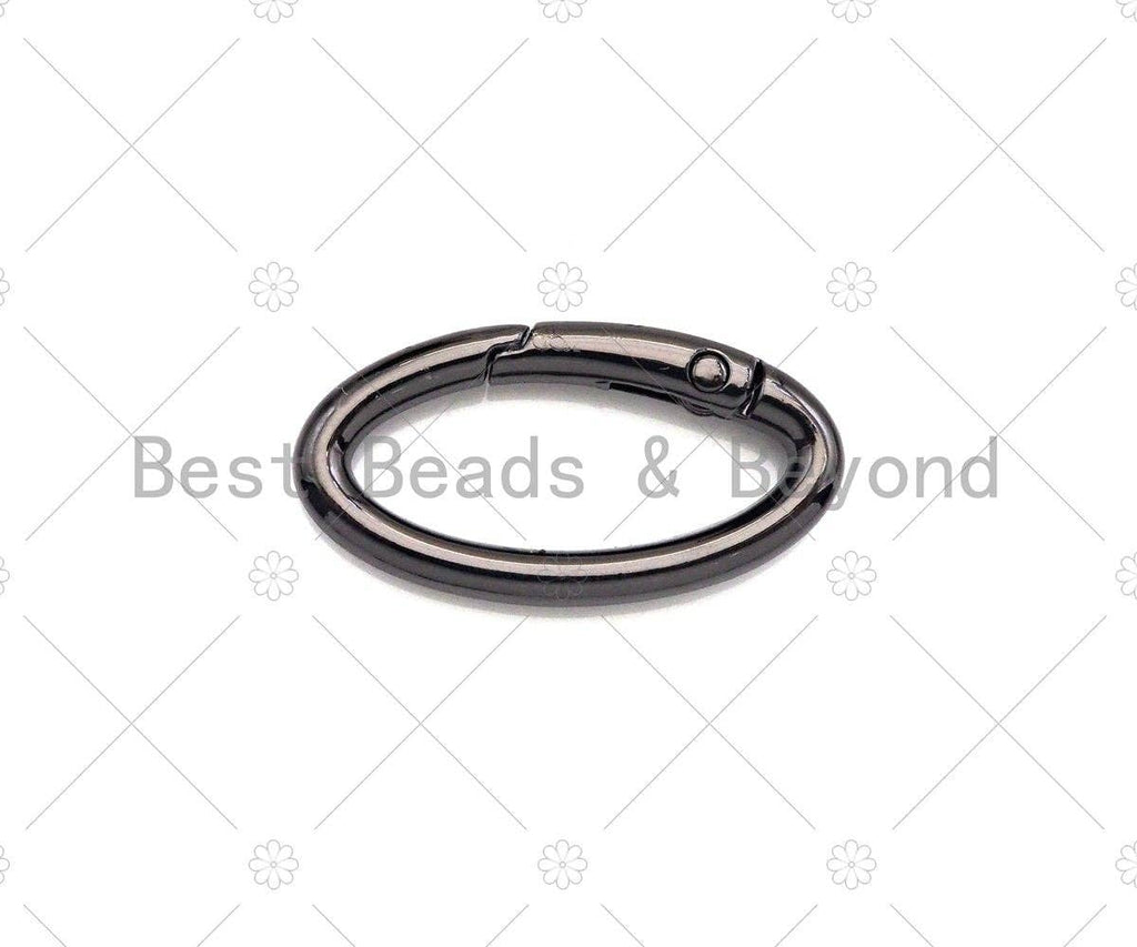 High Quality Spring Oval Clasp, Silver Gold Gunmetal Oval Carabiner, Snap Clip Trigger Spring Keyring Buckle, 17x31mm, sku#K125