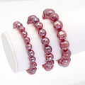 Mystic Red Agate Round Faceted Stretchy Bracelet, Sku#EF385C