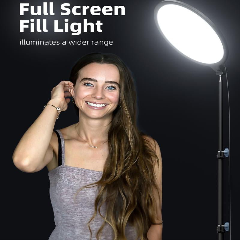 Weilisi 10.5" Ring Light with 69" Tripod Stand and Phone Holder Kit, Full-Screen Zoom Lighting for Video Recording, Makeup, Live Stream, Dimmable LED Selfie Ring Light Tripod for Iphone with Remote