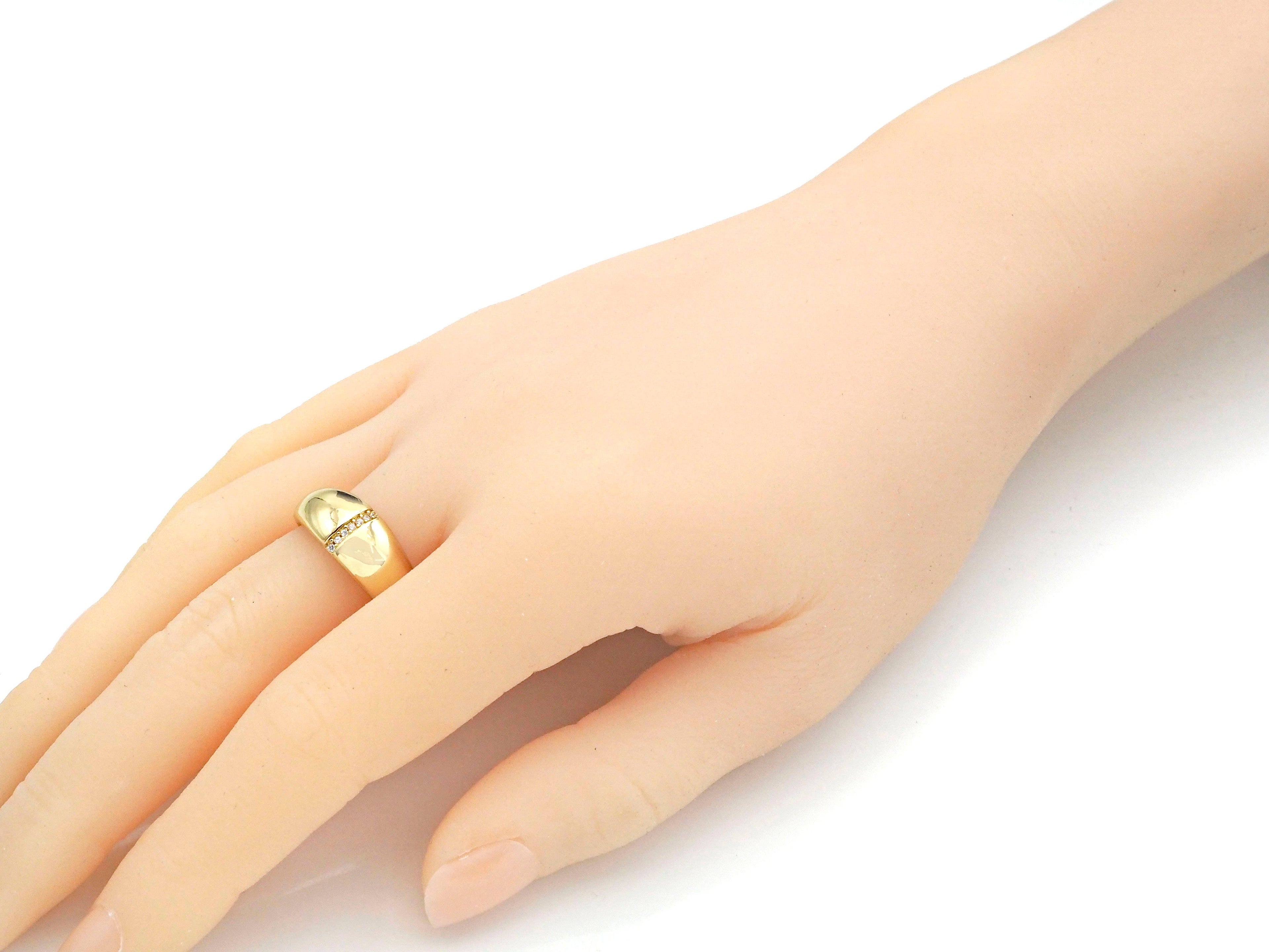 Thick Band Adjustable Ring with CZ, X182