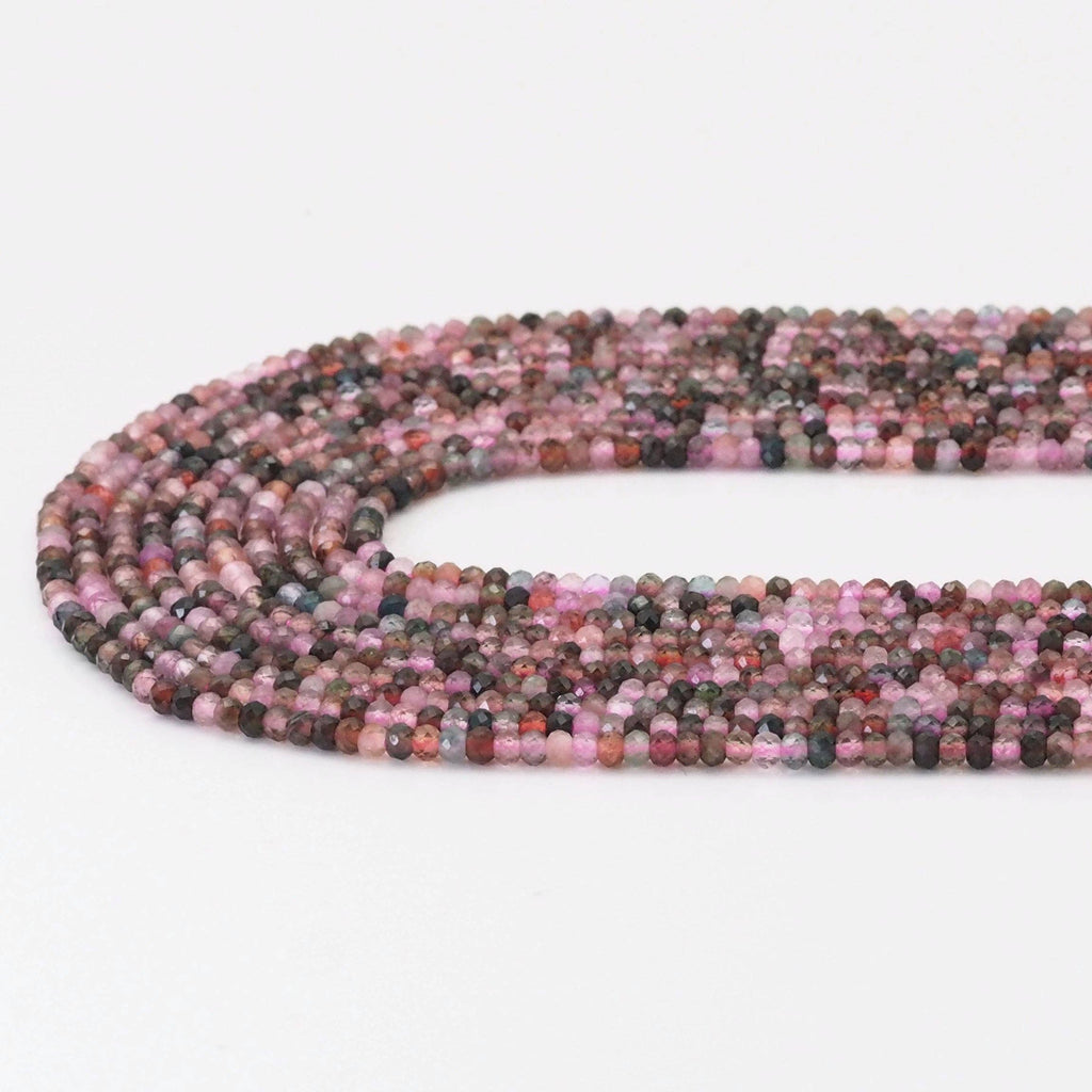 Multicolor Tourmaline Faceted Rondelle Beads, Sku#U1700