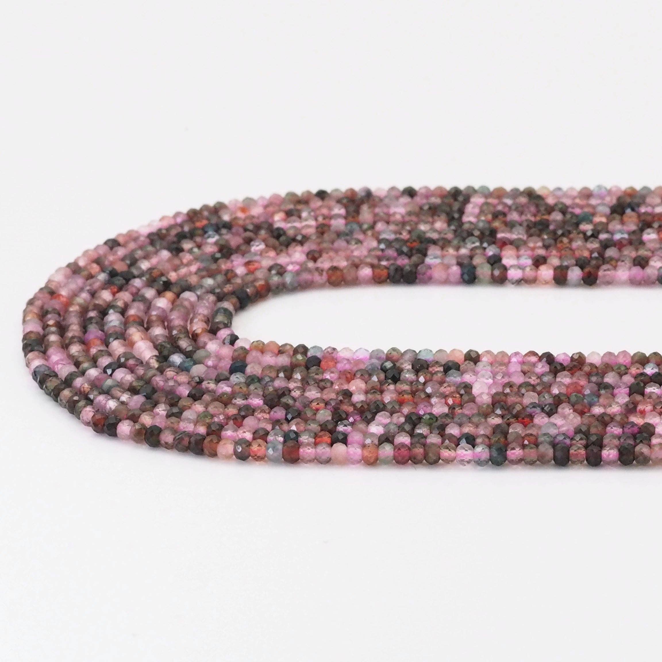 Multicolor Tourmaline Faceted Rondelle Beads, Sku#U1700