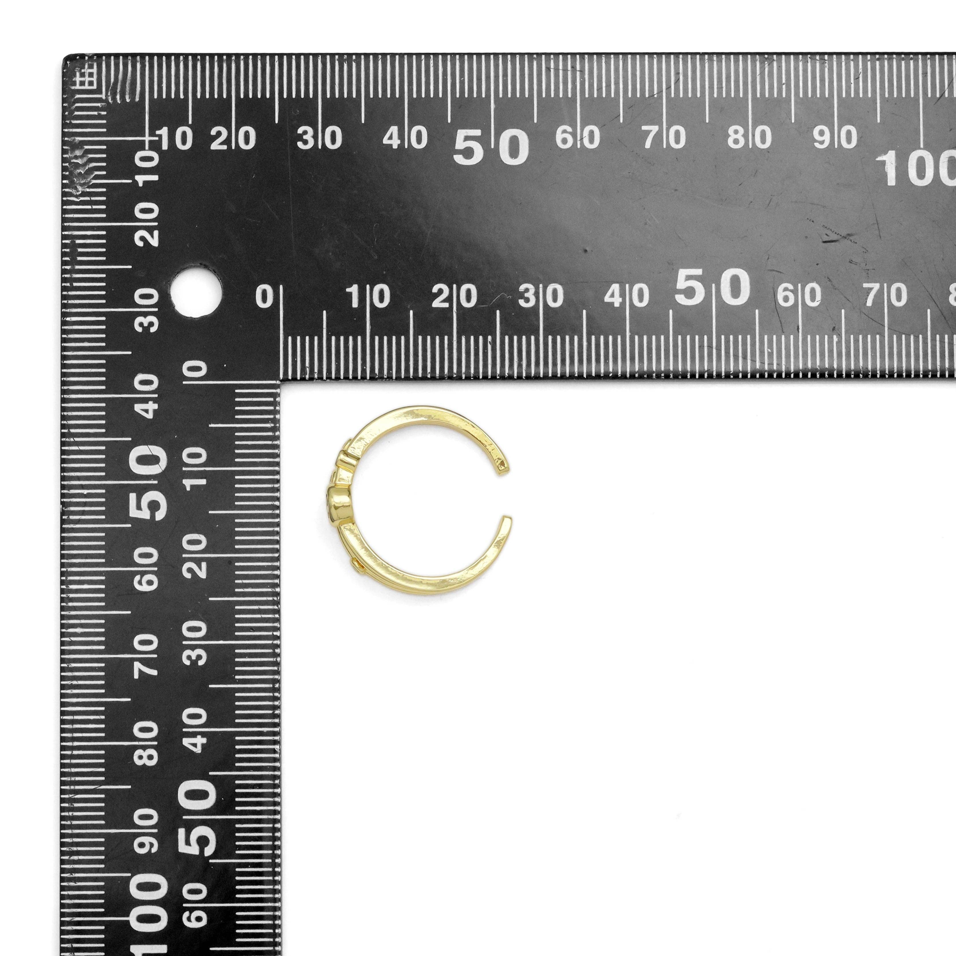 Fuchsia CZ Double Line Gold Adjustable Ring, Sku#LK949