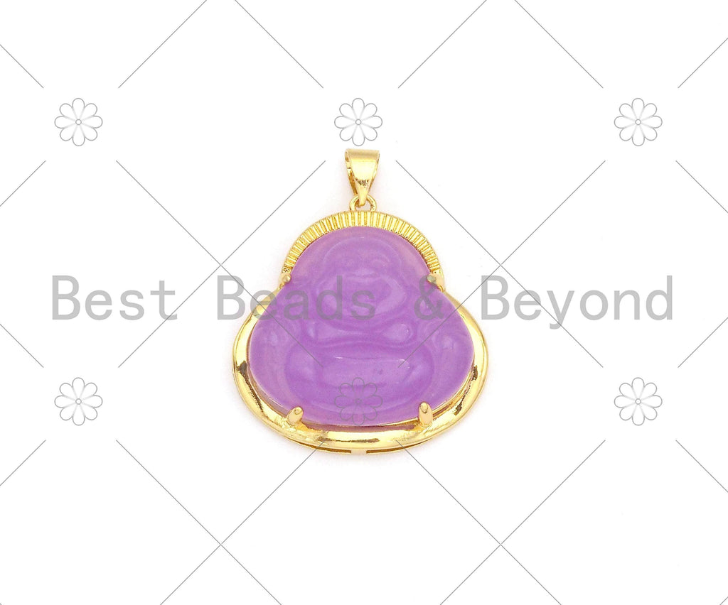 Jade Laughting Buddha Shape Pendant, Sku#EF52