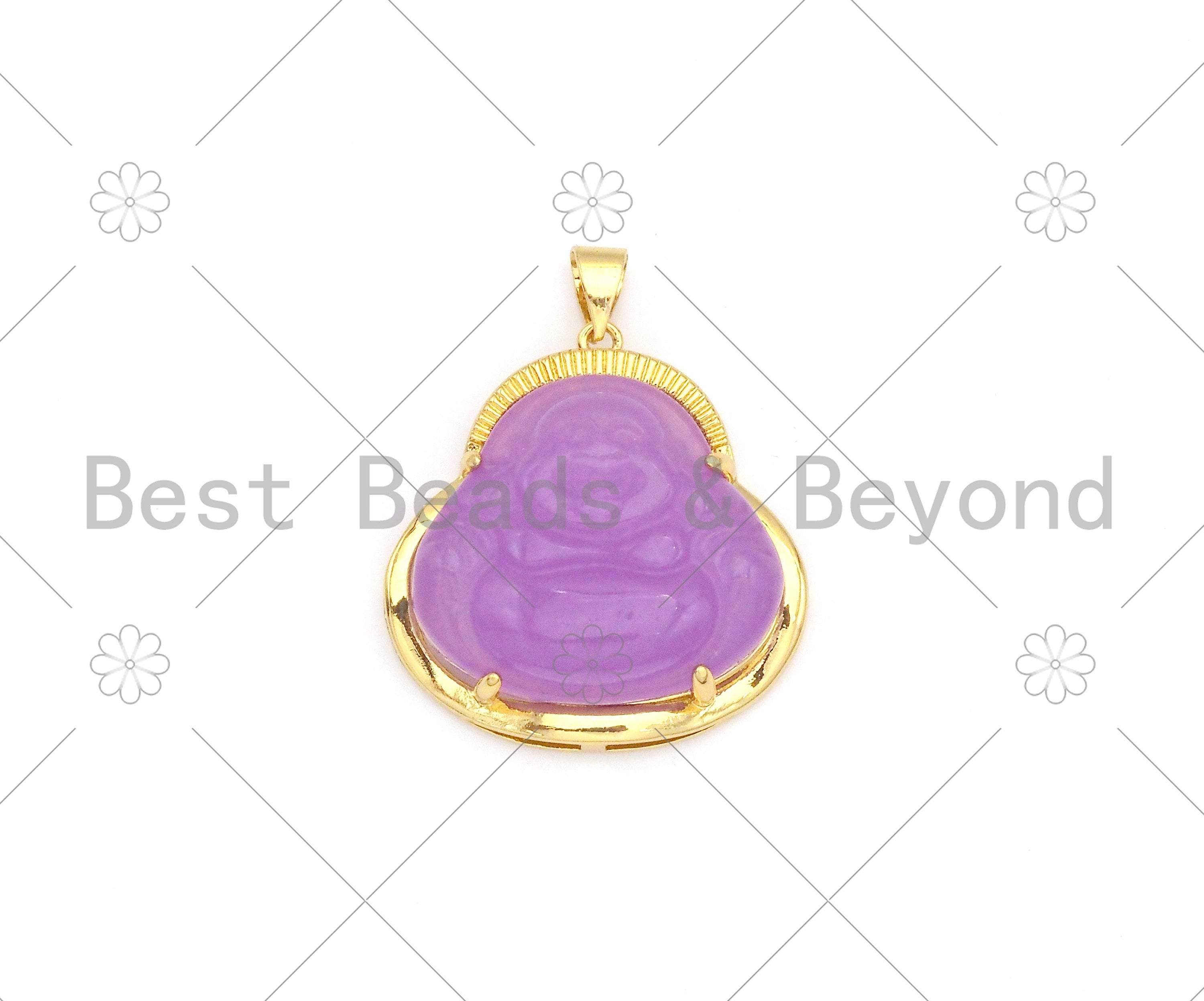 Jade Laughting Buddha Shape Pendant, Sku#EF52