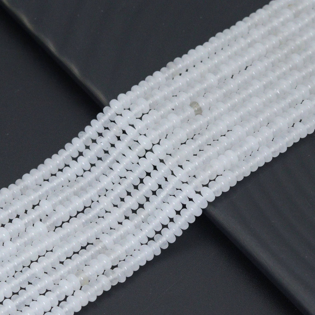 2x4mm/5x8mm White Jade Smooth Rondelle Beads, Sku#U2219