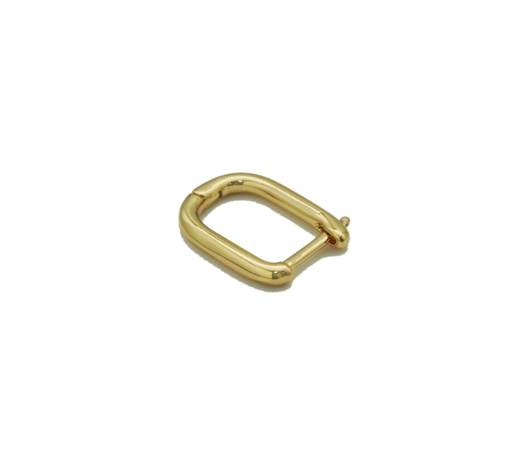 Gold Rectangle Hoop Earring, Sku#LX184