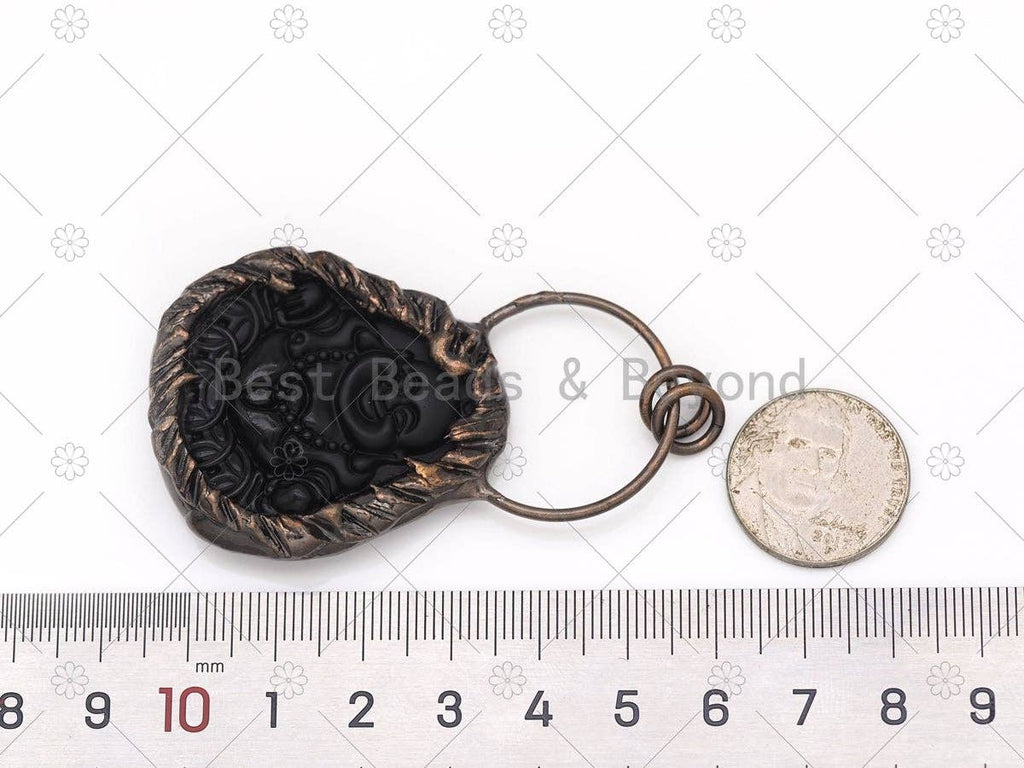 New!!! Black Obsidian Lagughting Buddha Pendant, Sku#YT06