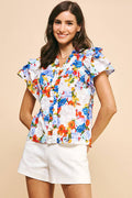 KRISTI - Ruffle Woven Top