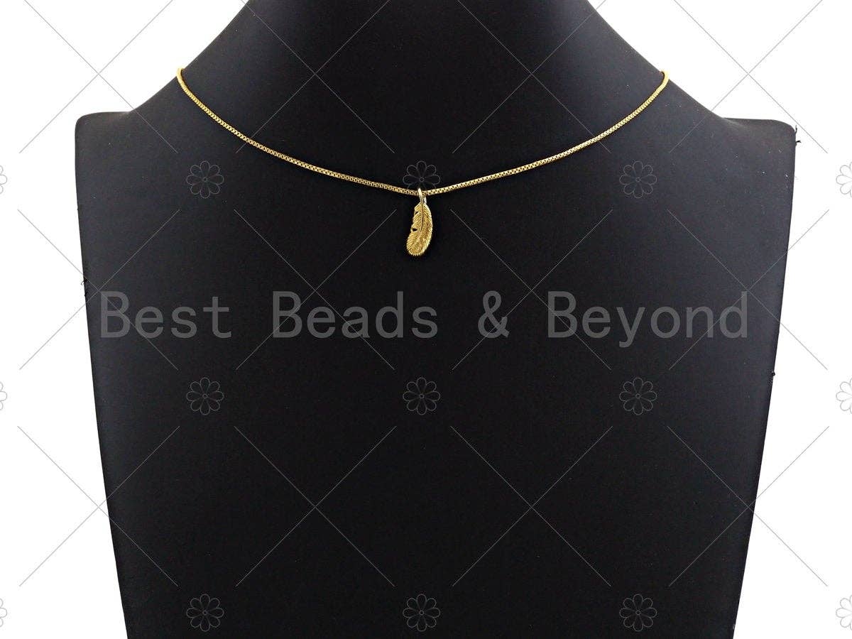 Cute CZ Micro Pave Feather Shape Pendant/Charm, Feather Leaf Cubic Zirconia Pendant, Silver/Gold/Rose Gold/Black Tone, 7x19mm, Sku#Y264