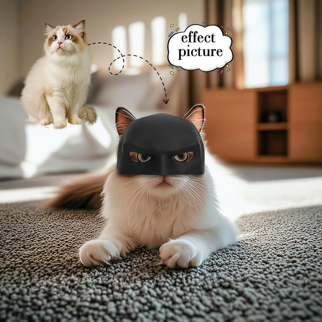Yipintang Soft & Caring Silicone Cat Bat Mask, Skin-Friendly Halloween Costume for Cats, Lightweight & Flexible Pet Cosplay Accessories, Black Bat