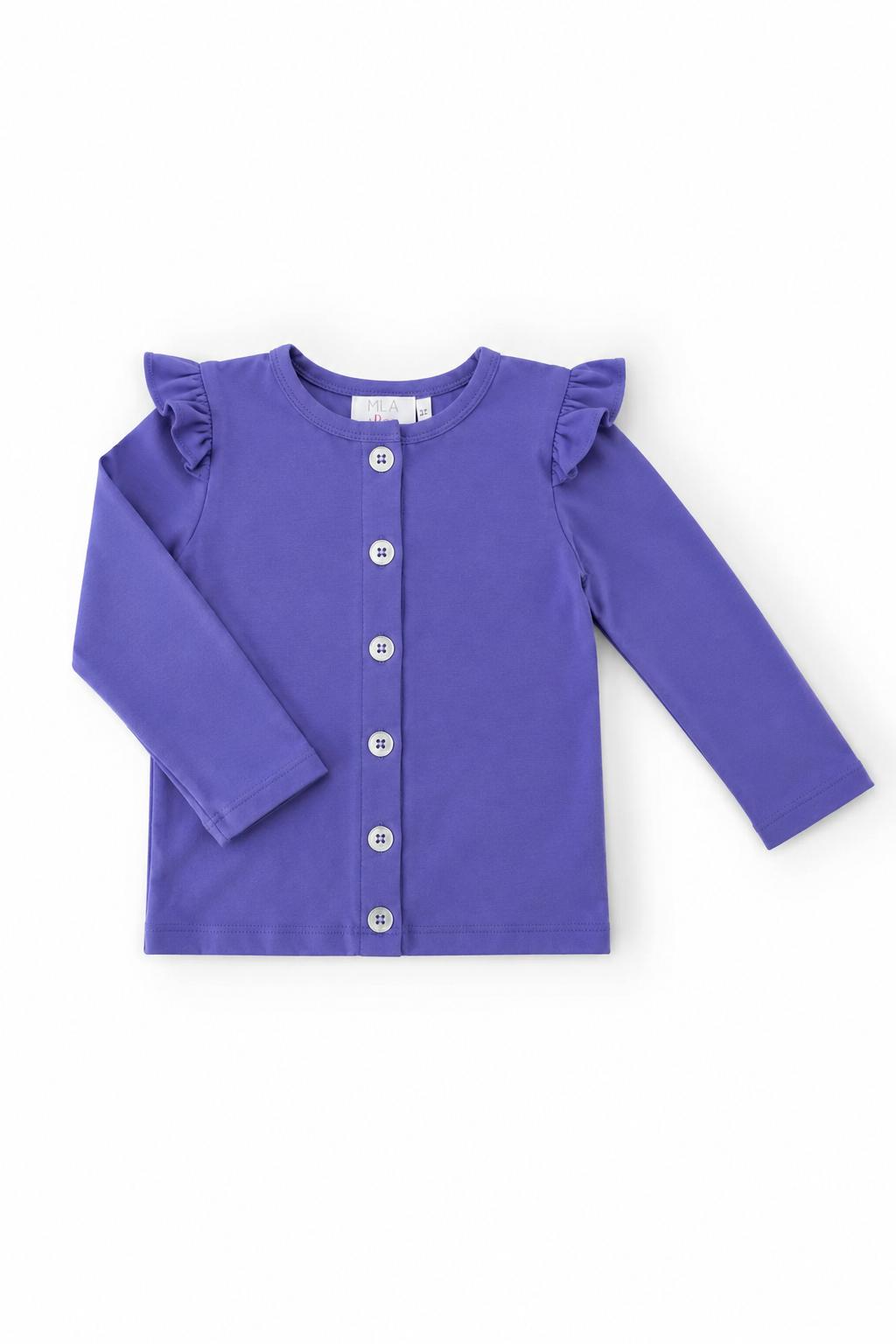 Gilet à volants pervenche