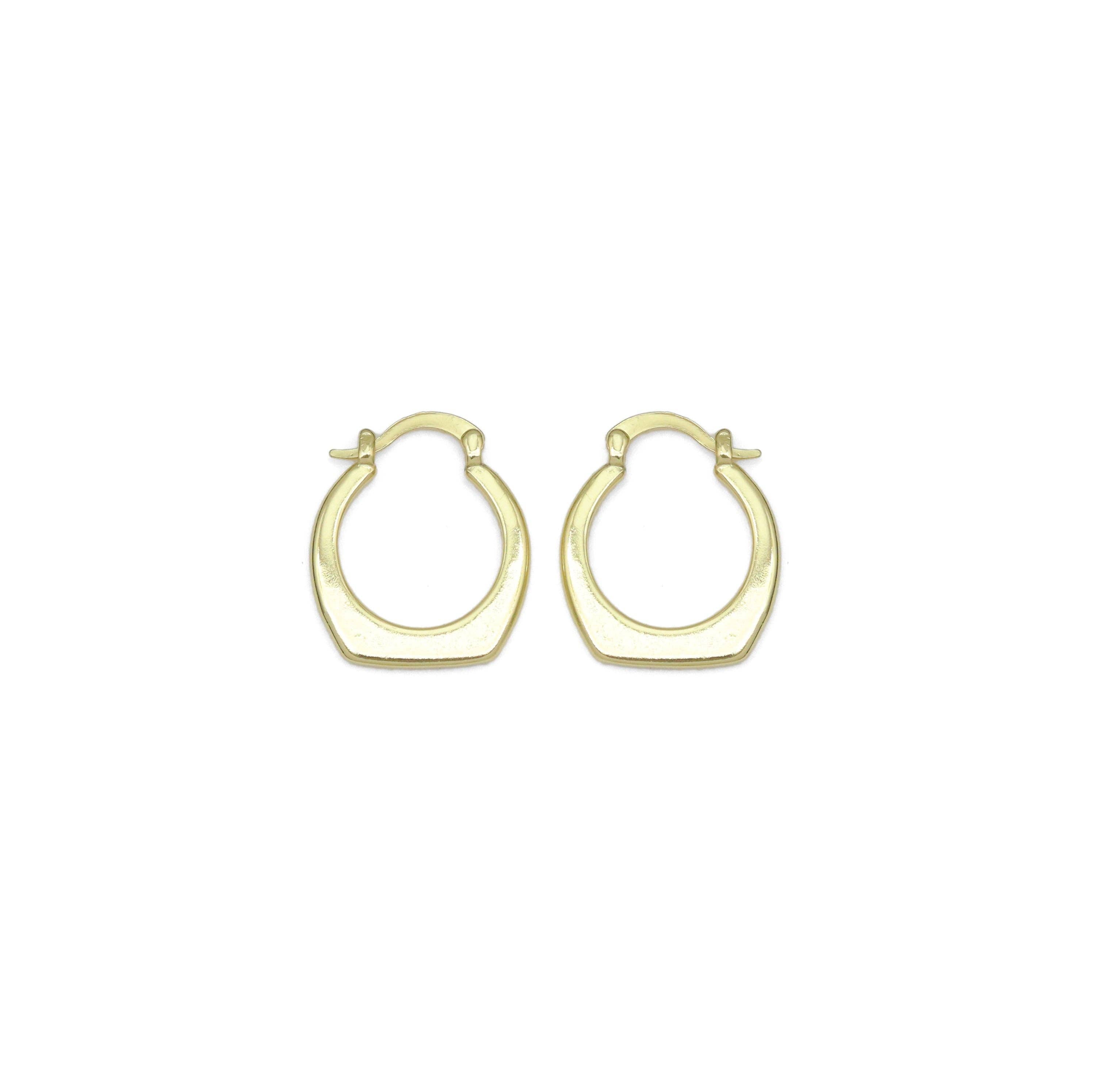 Slippy Gold Purse shape Hoop Earrings, Sku#LK1010