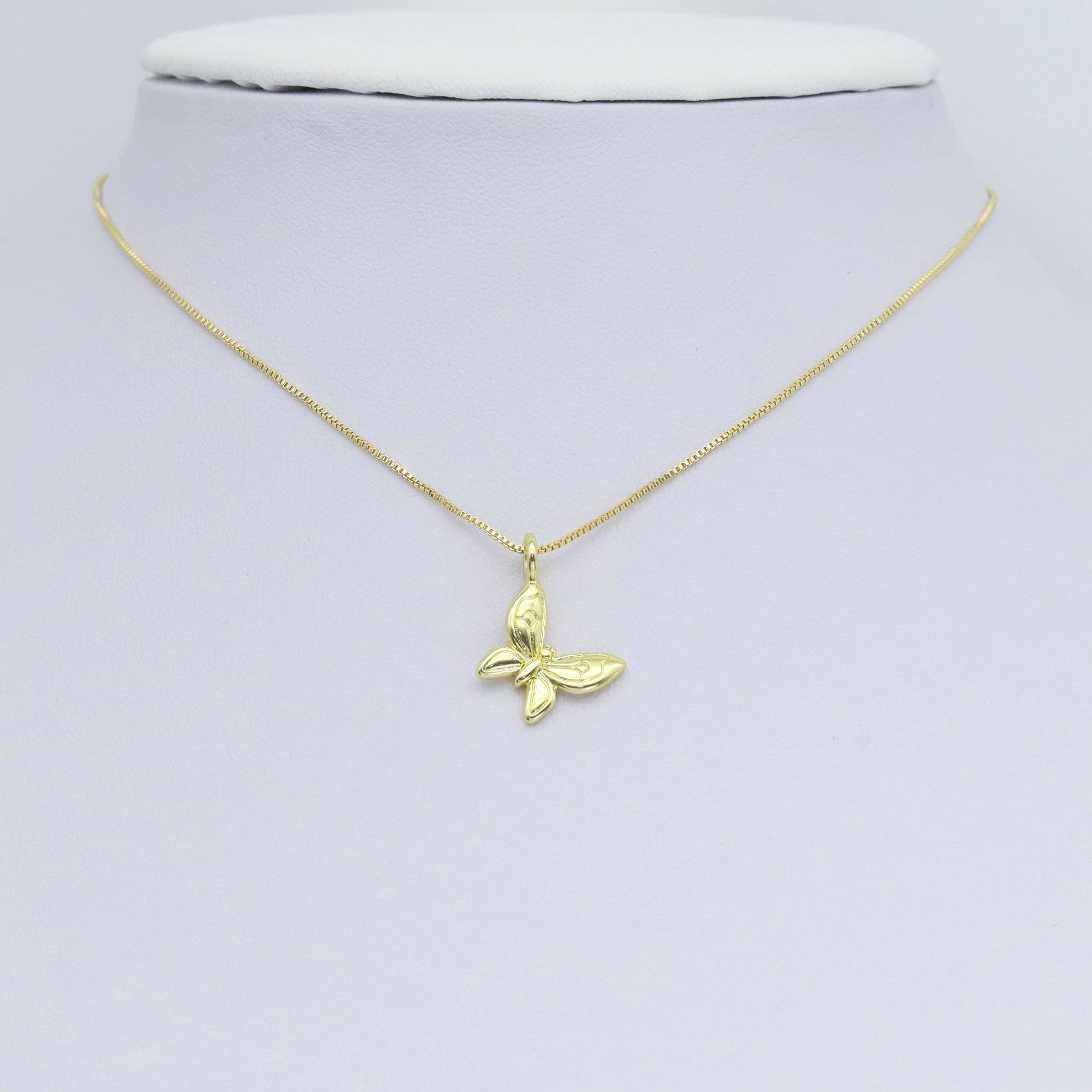 Gold Butterfly Charm Pendant, Sku#Y980