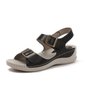 Casual Wedge Sandals Women's Fashion Thick Bottom Velcro Travel Beach Shoes