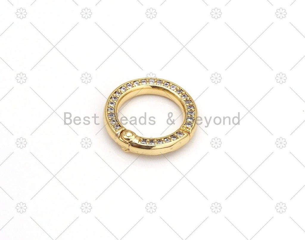 Spring Gate, Gold/Silver Round Clasp, Snap Clip Trigger Clasp, Spring Buckle for Chain Purse Key Jewelery, 15mm, Sku#H329