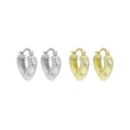 Gold Silver Star on Heart Hoop Earrings, Sku#LX706