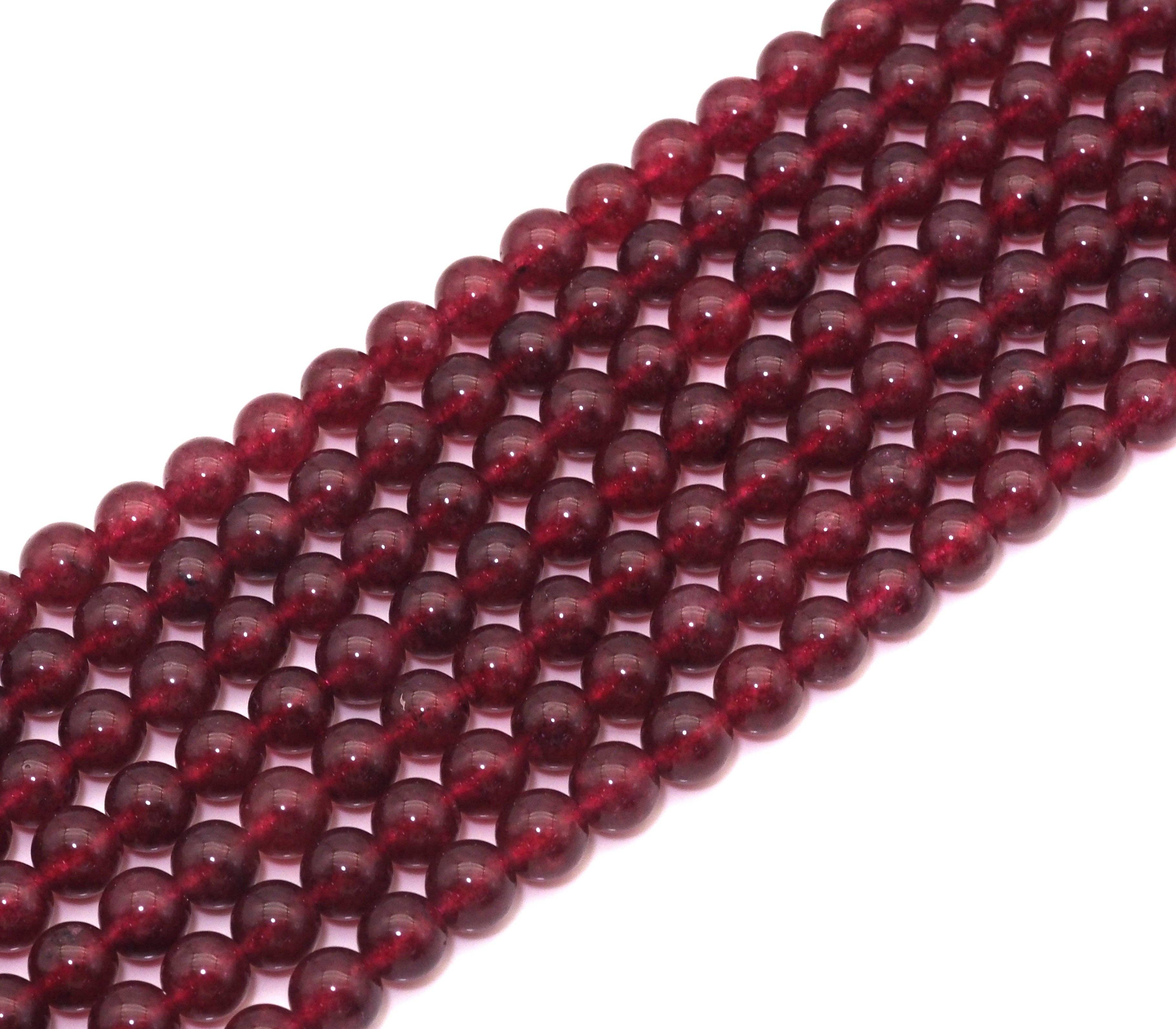 Dyed Strawberry Quarts Round Smooth Beads, 6mm/8mm/10mm, Sku#U1487