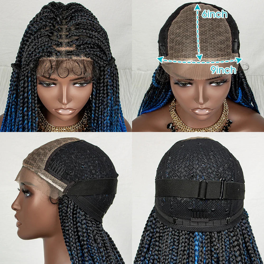 Perrue tressée Water Wave 36" | Dentelle frontale | Cheveux de bébé | Longues tresses