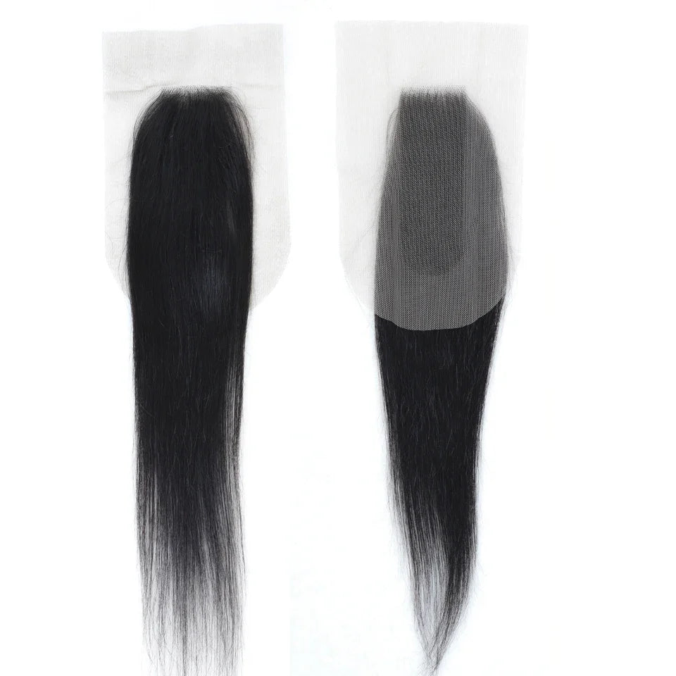 Closure Droite en Dentelle | Partie Centrale en Dentelle Suisse Transparente 100% Cheveux Humains (Densité 180%)