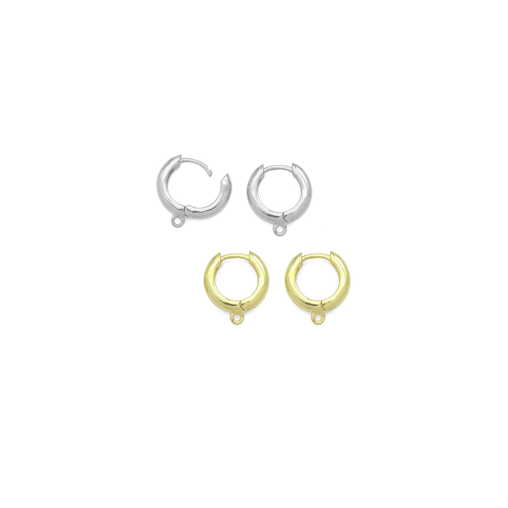 Slippy Gold Round Ring Hoop Earrings, Sku#A484