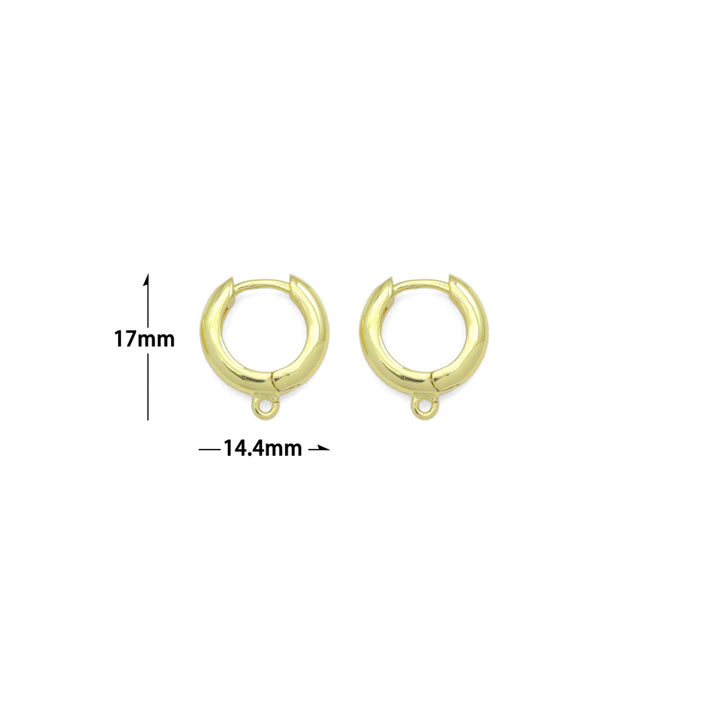 Slippy Gold Round Ring Hoop Earrings, Sku#A484