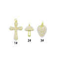 White Pearl Cross Mushroom charm, Sku#A500