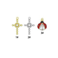 Gold Silver Ball Cross Ladybird Ladybug Pendant charm, Sku#A505