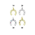 Colorful CZ Gold Silver U horseshoe Shape Pendant charm, Sku#A512