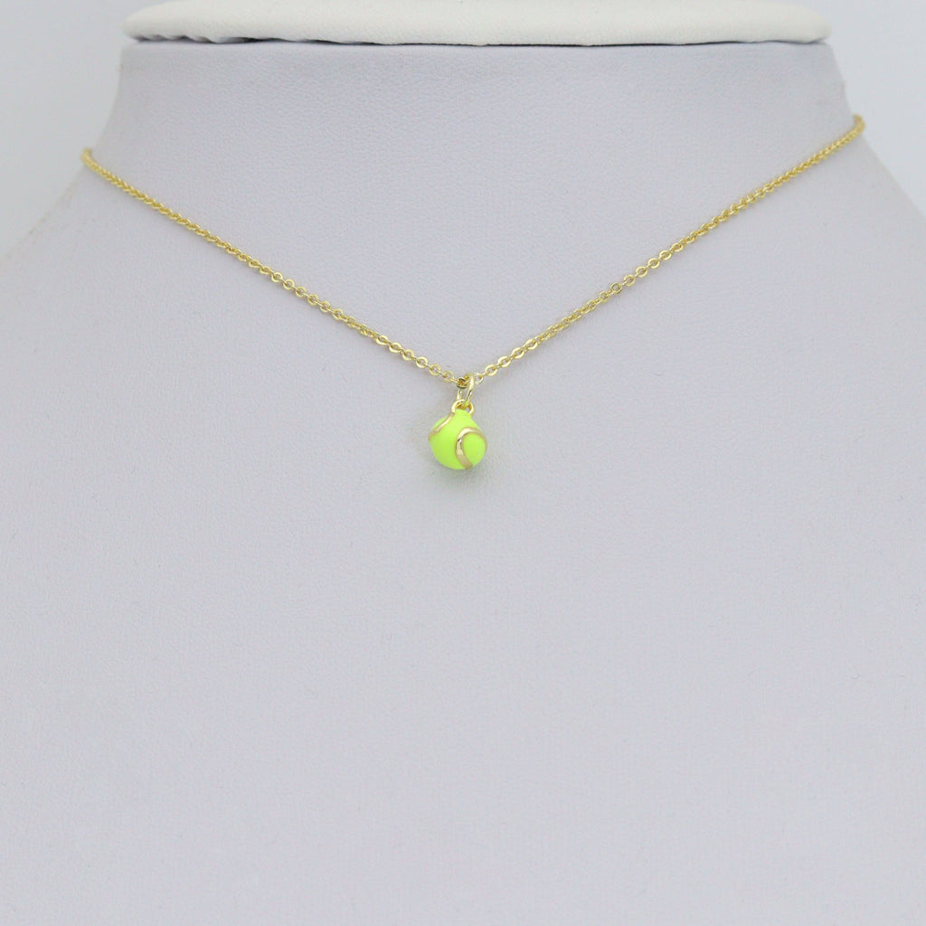 Gold Silver Tennis Ball Stud earrings, Sporty Tennis Ball Charms, Sku#A521