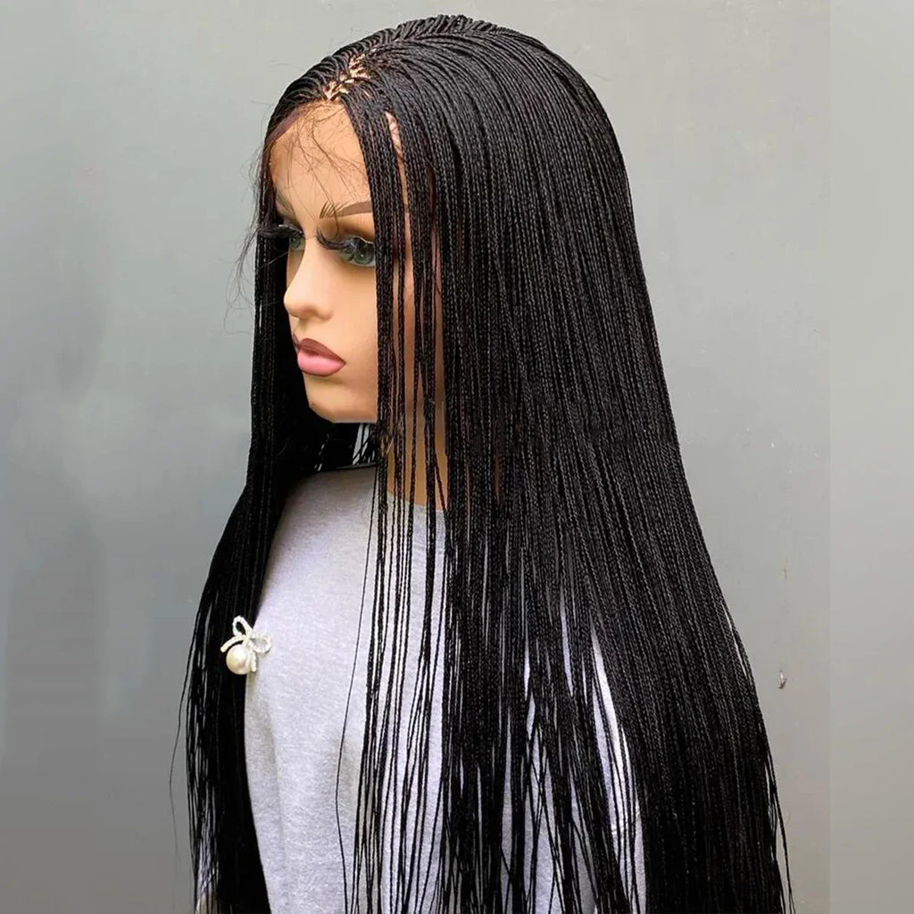 Glueless Micro Braid Wig | 13x4 Lace Frontal | Customizable Tiny Braids | For Black Women