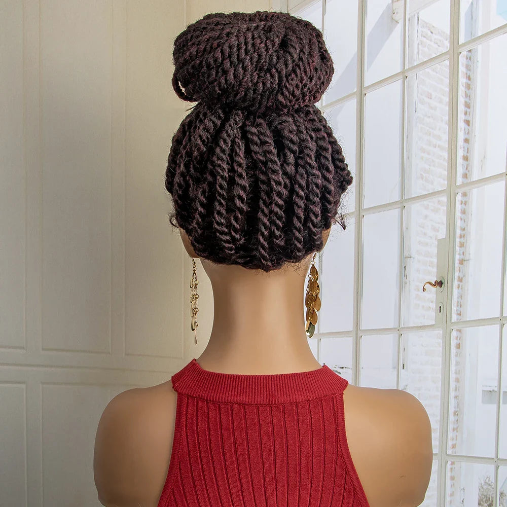 Perruque tressée chignon nouvelle collection | Chignon haut lace front avec cheveux de bébé