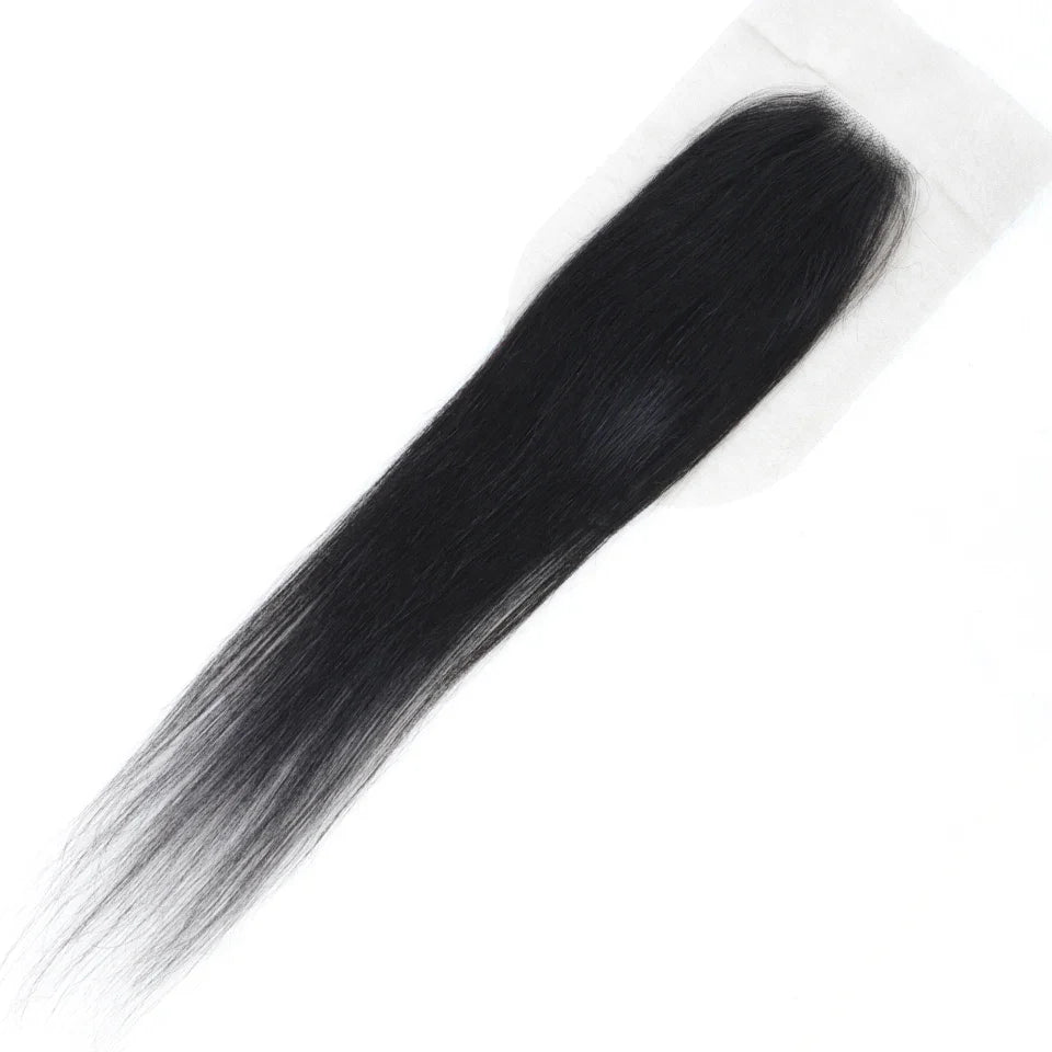 Closure Droite en Dentelle | Partie Centrale en Dentelle Suisse Transparente 100% Cheveux Humains (Densité 180%)