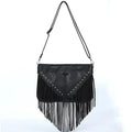 Sac à bandoulière tendance avec pompons et rivets – Élégant et pratique