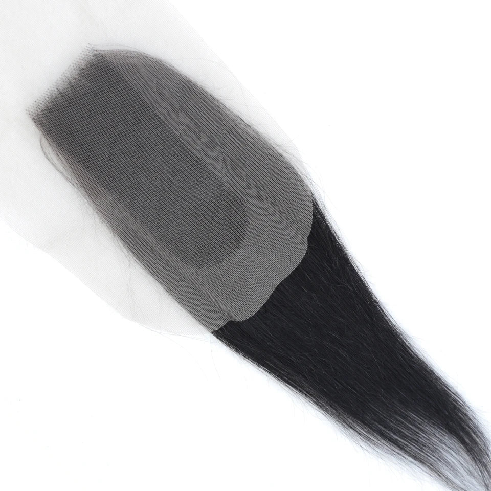 Closure Droite en Dentelle | Partie Centrale en Dentelle Suisse Transparente 100% Cheveux Humains (Densité 180%)
