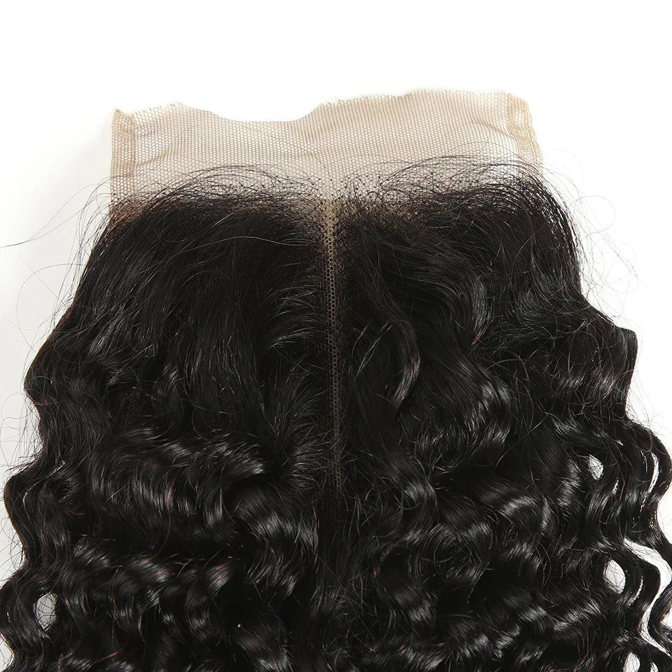 Fermeture en dentelle transparente HD bouclée 4x4 | Cheveux Remy Brésiliens Densité 180%
