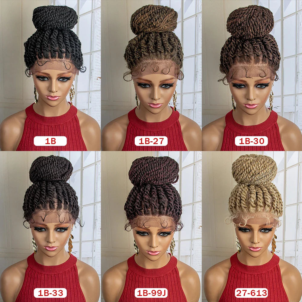 Perruque tressée chignon nouvelle collection | Chignon haut lace front avec cheveux de bébé