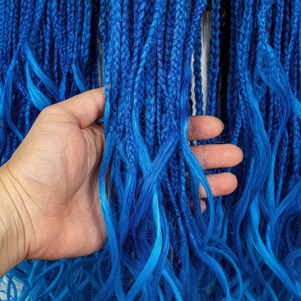 Perrue tressée Water Wave 36" | Dentelle frontale | Cheveux de bébé | Longues tresses