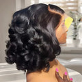 Brazilian 250% Density Short Bob Body Wave Wig | 13x4 HD Transparent Lace Front & 4x4 Lace Closure Human Hair (Pre-Plucked for Women)