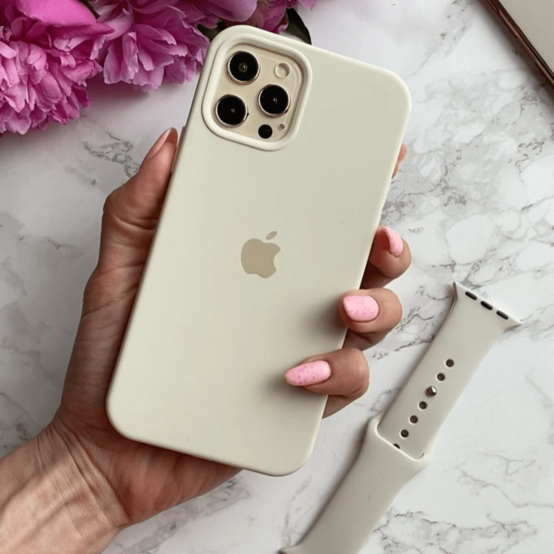 Coque en silicone pour iPhone (blanc antique)
