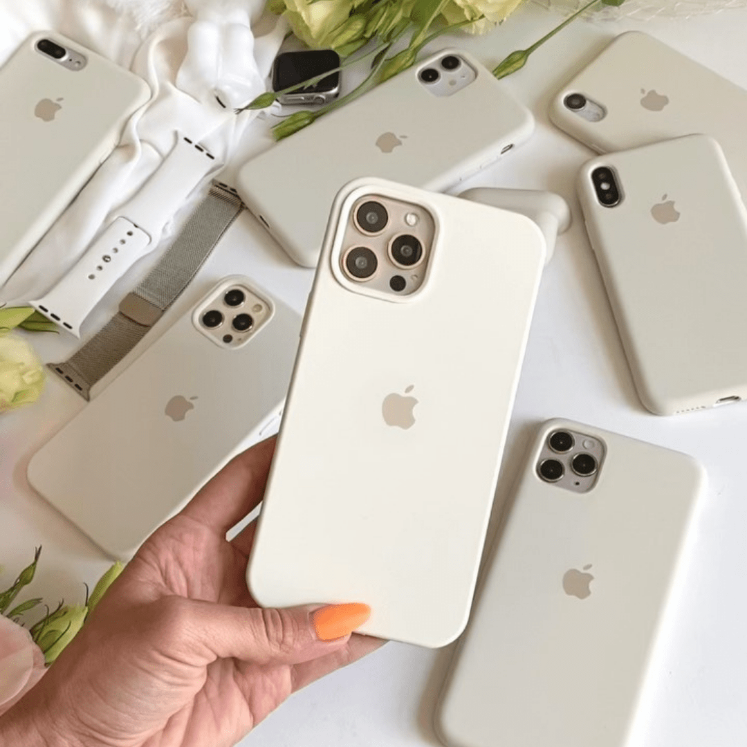 Coque en silicone pour iPhone (blanc antique)