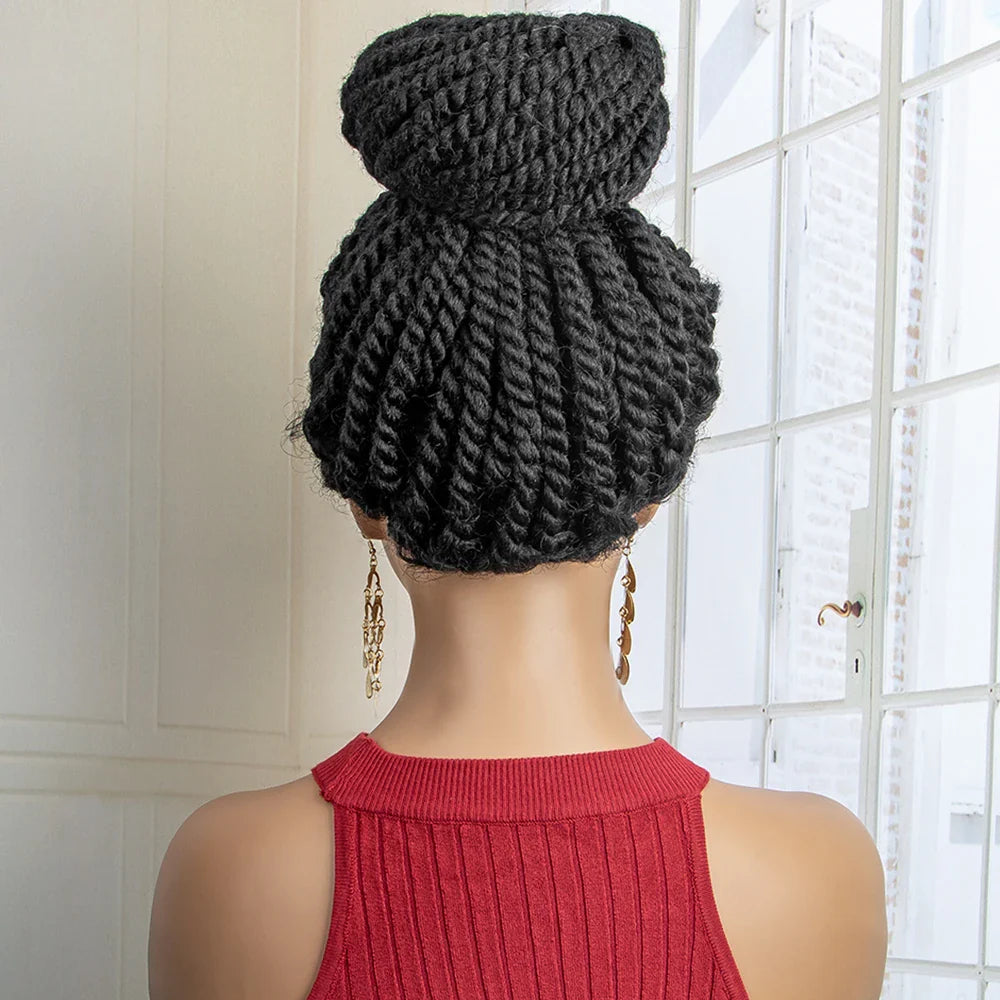 Perruque tressée chignon nouvelle collection | Chignon haut lace front avec cheveux de bébé