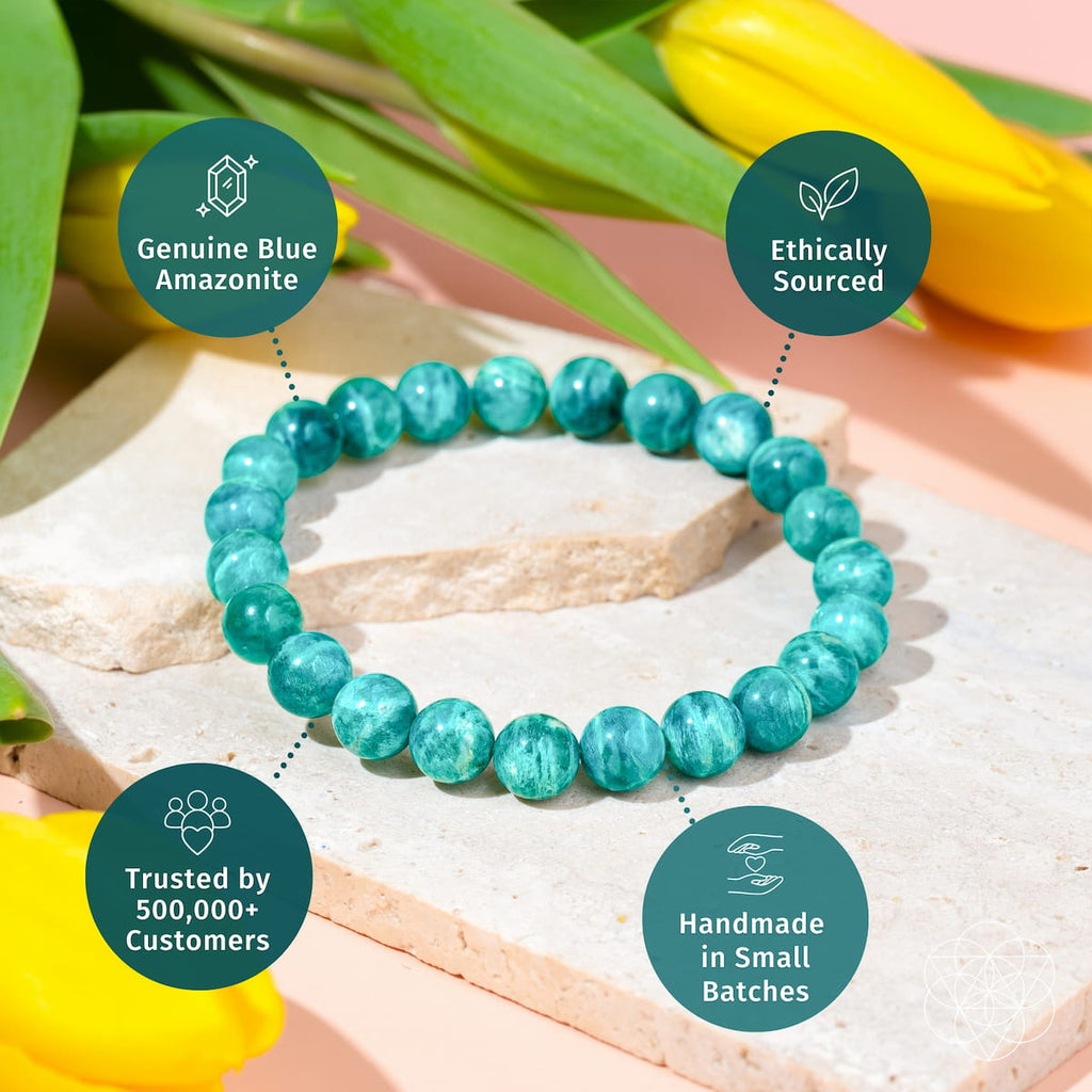 Empire of Her Own – Bracelet Amazonite Bleu Premium